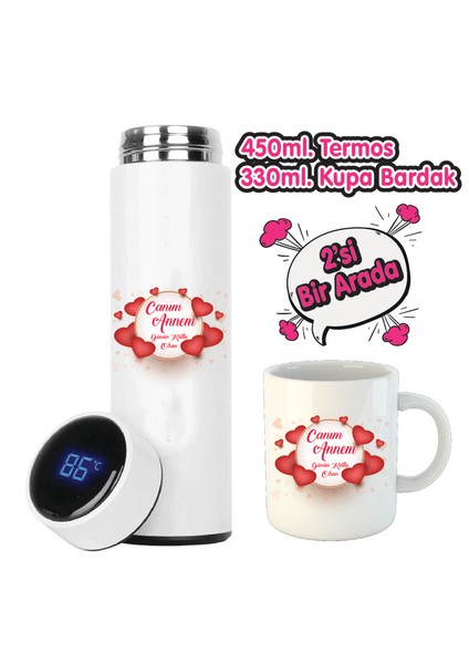 Anneler Günü Baskılı Termos ve Kupa Bardak (10 Saat Soğuk ve Sıcak Tutar) 450ML-002 Henüz Yorum Yazılmamış4