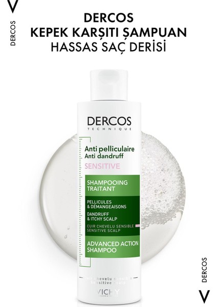 Dercos Anti-Pelliculaire Şampuan Hassas ve Kaşıntılı Saç Derisi 200 ml 2 Adet