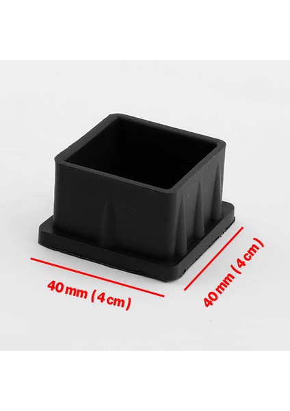 4 Adet Masa Sandalye Sehpa Ayak Tapası Kare Tıpa Papuç Takoz 40 mm x 40 mm Parke Zemin Koruyucu