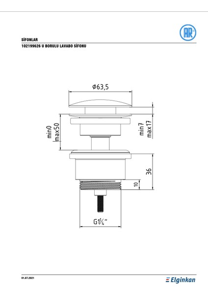 Lavabo Sifonu Bas/bırak Taşmalı-Taşmasız fiyatları