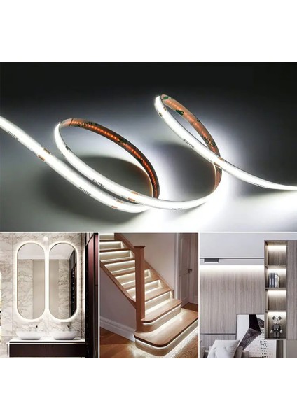 320 Ledli 12 Volt Iç Mekan Cob Şerit LED (5 Metre Paket + Beyaz Işık)
