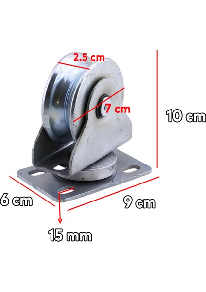 Tablalı Kepli Dönerli Oynar Hareketli Başlı Makara Metal Rulman Muhafazalı Ray Makara 70" fiyatları