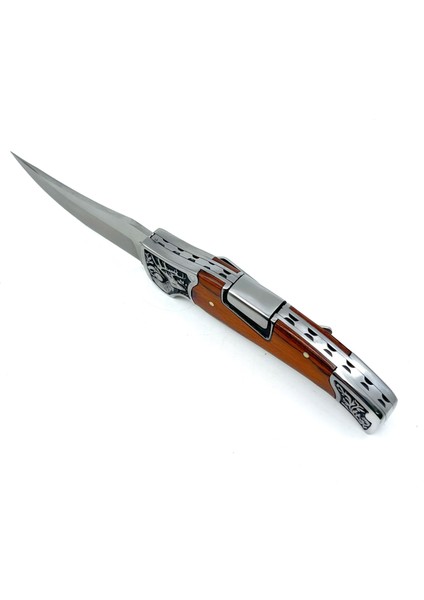 Full Rivet Çakı Geyik Gravürlü - Kahverengi indirimleri