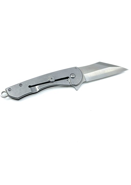 Metal Gövde Frame Lock Katlanır Çakı - Satin Krom