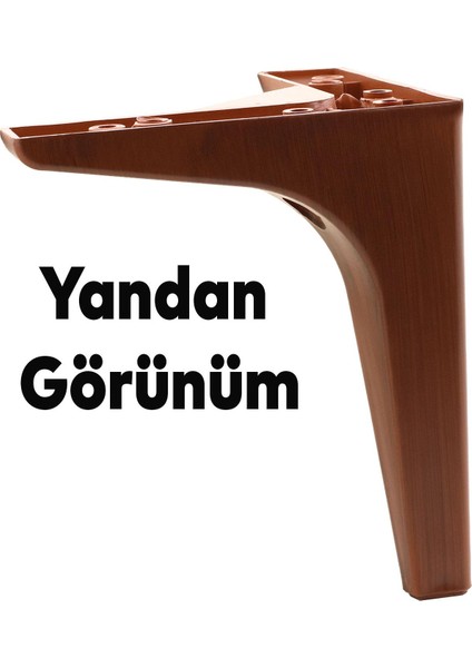 Mobilya Kanepe Sehpa Tv Ünitesi Koltuk Ayağı 17 cm Kahverengi Baza Ayak 4 Adet modelleri