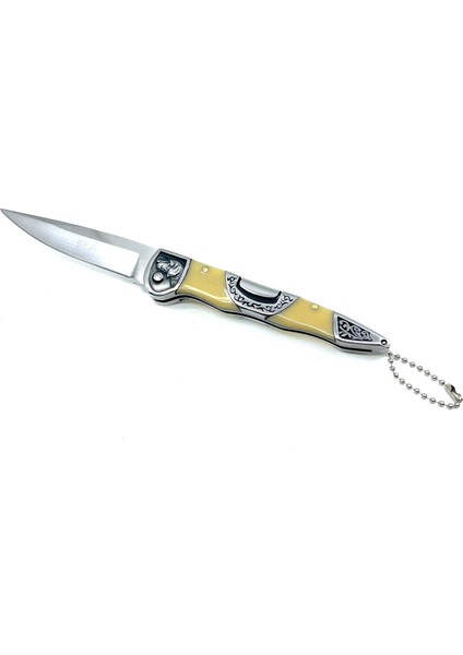 Pointer Işlemeli Katlanır Çakı - Krem