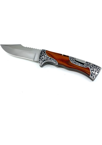 Full Işleme Katlanır Çakı Gül Ağacı Sap