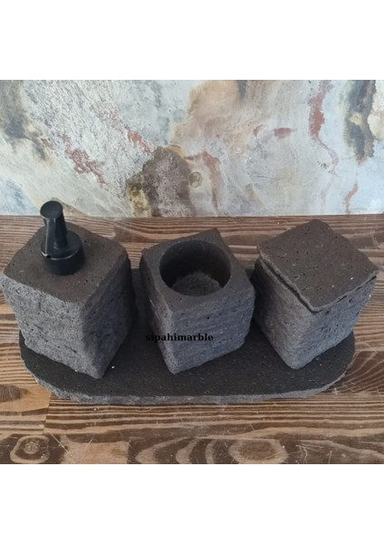 Bazalt Siyah 4/lü Modern Banyo Seti fiyatları