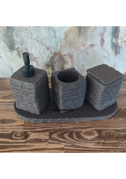Bazalt Siyah 4/lü Modern Banyo Seti fırsatları