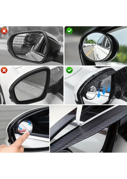 ® 2 Adet Kendinden Aynalı Karbon Fiber Görünümlü Araba Yan Ayna Yağmur Koruyucuları Yağmur & Kar Kalkanı Visörler fırsatları