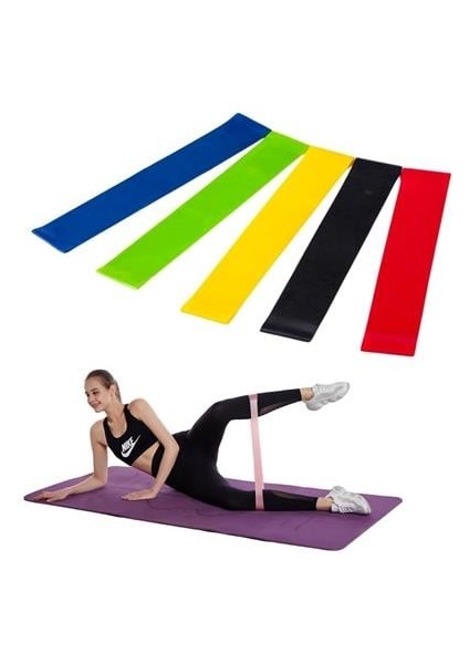 ® 5li Egzersiz Direnç Bant Seti Pilates Crossfit Ekipmanları fiyatları