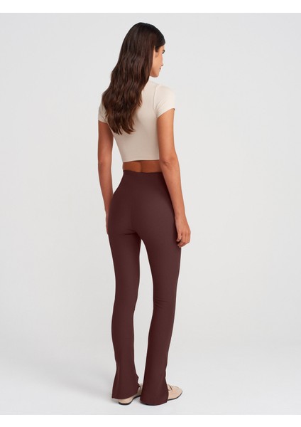 70385 Paçası Yırtmaçlı Ottoman Tayt-Kahve fiyatları