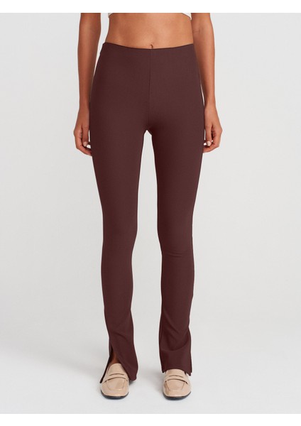 70385 Paçası Yırtmaçlı Ottoman Tayt-Kahve fırsatları