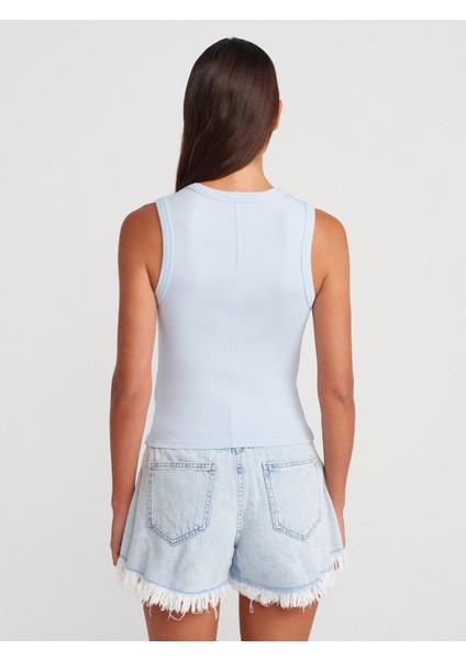 21059 Fitilli Top-Açık Mavi