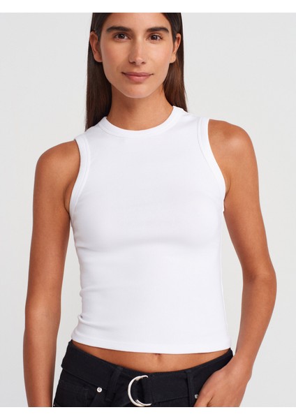 21059 Fitilli Top-Beyaz