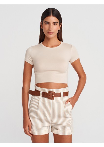 31104 Modal Crop Top-Bej