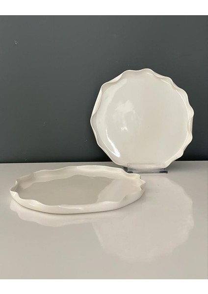 Wave Beyaz Porselen 2 Li Psta Tabağı 17,9 cm