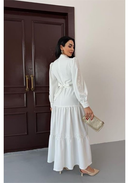 Kadın Tasarım Dantel Detaylı Maxi Boy Likralı Elbise DPMS2532 fırsatları