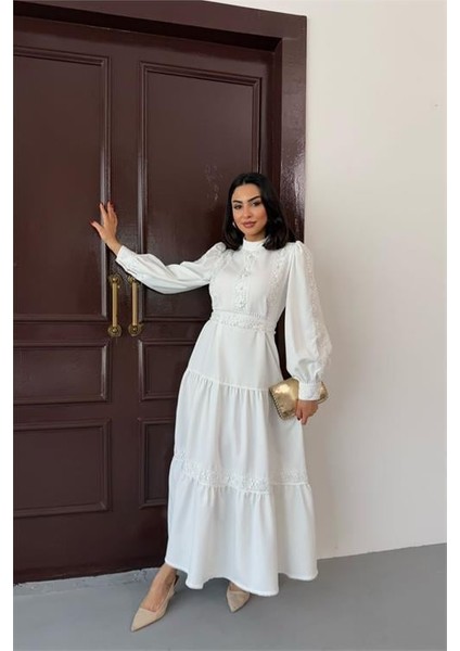 Kadın Tasarım Dantel Detaylı Maxi Boy Likralı Elbise DPMS2532 indirimleri