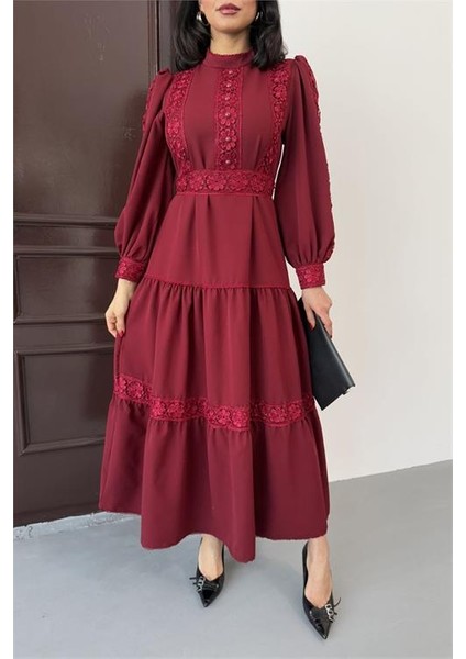 Kadın Tasarım Dantel Detaylı Maxi Boy Likralı Elbise DPMS2532 indirimleri