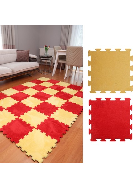 Sarı-Kırmızı Taraftar Halısı Modern Salon-Oturma Odası/yatak Odası/mutfak/antre/hol/koridor Halısı/kreş Halısı/japon Halı/peluş Halı