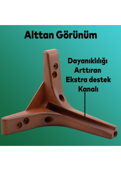 Mobilya Tv Ünitesi Konsol Koltuk Kanepe Destek Ayağı 17 cm Ahşap Desenli Ayakları 6'lı Set fırsatları