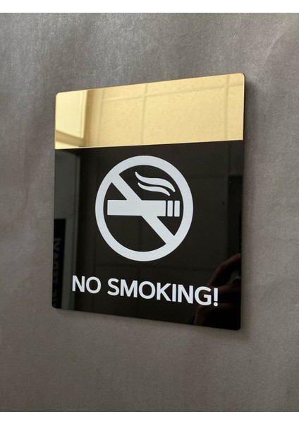 Siyah Parlak&gold Seri Sigara Içilmez No Smokıng Uyarı Levhası modelleri