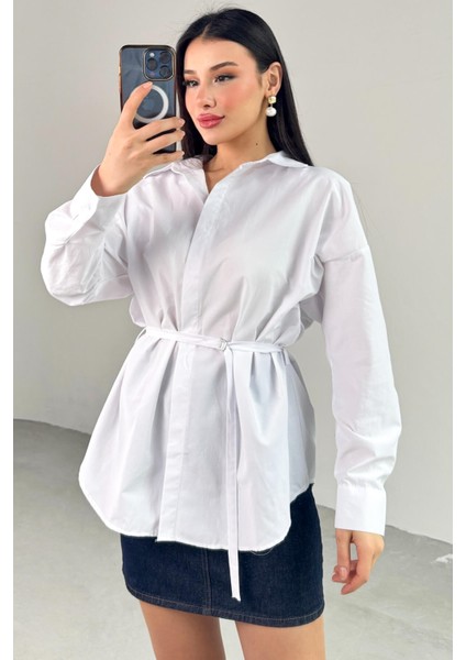 GML-10261 Bordo Kuşak Detaylı Gömlek fırsatları