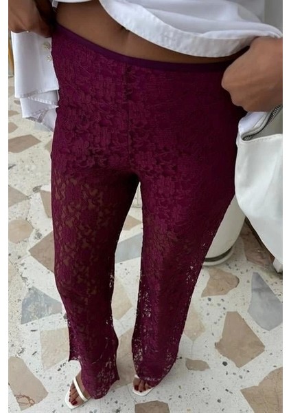 Içi Astarlı Dantel Pantolon 0081