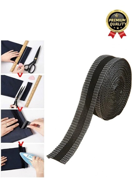 Dayanıklı Polyester Esnek Kendinden Yapışkanlı Pantolon Kumaş Kıvırma Yapıştırma Bandı ŞERIDI10 Adet