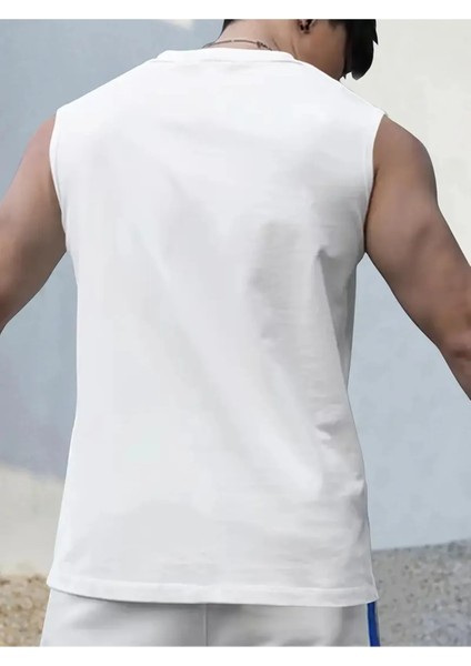 Erkek Pamuklu Antrenman Sporcu Atleti Oversize Kolsuz T-Shirt modelleri