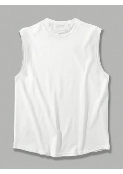 Erkek Pamuklu Antrenman Sporcu Atleti Oversize Kolsuz T-Shirt fırsatları