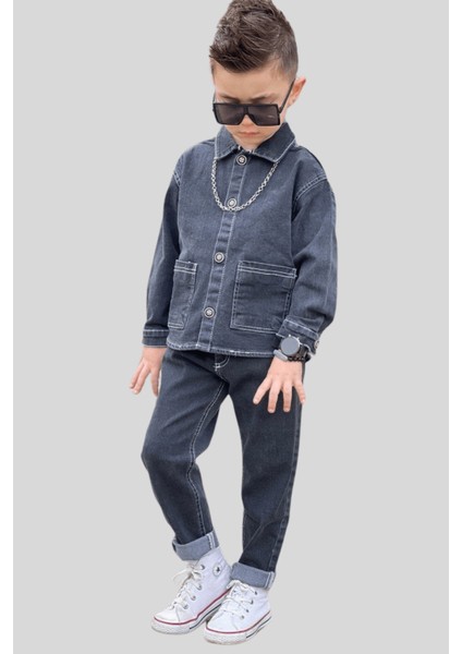 3-12 Yaş Büyük Cep Detay Erkek Çocuk Takım Antrasit fiyatları