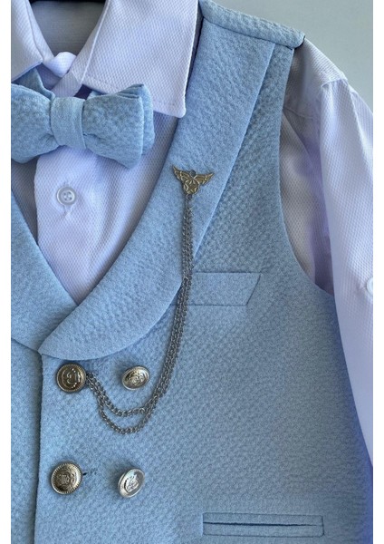 Gofre Lord Yelekli Erkek Çocuk Takım Elbise Bebe Mavi fiyatları