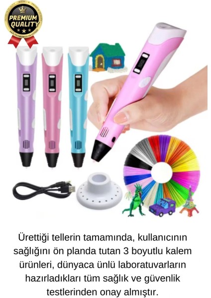 Çok Amaçlı Eğlence Hobi Abs Plastik Filament 3D Çocuk Renkli Üç Boyutlu Çizim Yazıcı Kalem Printer modelleri