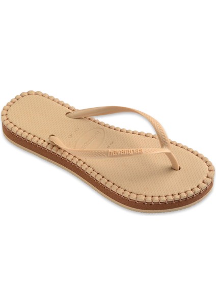 4149928 Slim Flatform Loop Parmak Arası Bej Kadın Terlik modelleri
