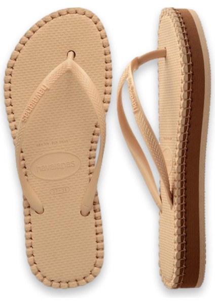 4149928 Slim Flatform Loop Parmak Arası Bej Kadın Terlik fırsatları