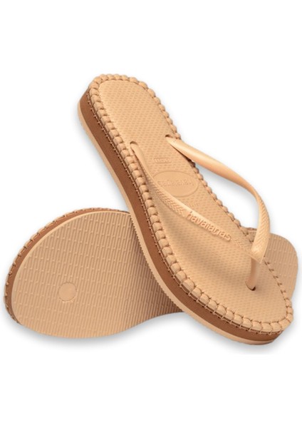 4149928 Slim Flatform Loop Parmak Arası Bej Kadın Terlik indirimleri