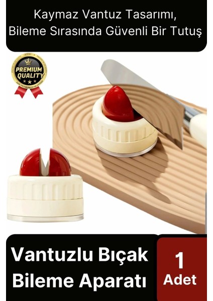 Premium Pratik Keskin Makas Şef Mutfak Paslanmaz Vantuzlu Mini Bıçak Bileme Aparatı Aleti - 1 Adet