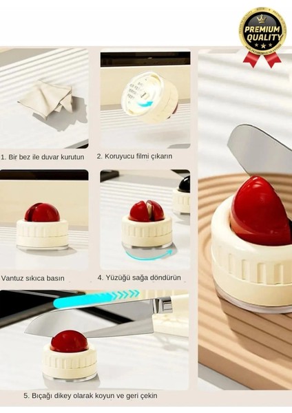 Premium Pratik Keskin Makas Şef Mutfak Paslanmaz Vantuzlu Mini Bıçak Bileme Aparatı Aleti - 1 Adet modelleri