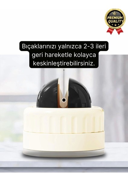 Premium Pratik Keskin Makas Şef Mutfak Paslanmaz Vantuzlu Mini Bıçak Bileme Aparatı Aleti - 1 Adet indirimleri