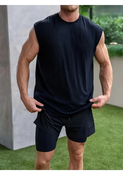 Erkek Pamuklu Antrenman Sporcu Atleti Oversize Kolsuz T-Shirt fiyatları