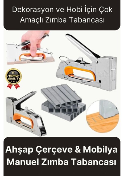 Çok Amaçlı Pratik Dekorasyon Hobi Koltuk Döşeme Çakma Mobilya Ahşap Çerçeve Manuel Zımba Tabancası