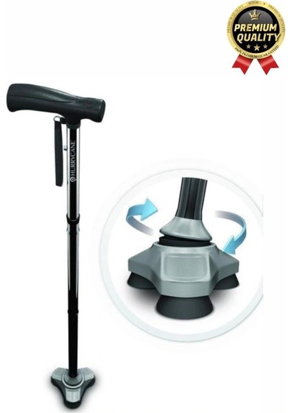 Çok Fonksiyonlu Kaymaz Ayaklı Katlanabilir Dağçı ve Yaşlılar Için LED Işıklı Fenerli Yürüyüş Bastonu modelleri