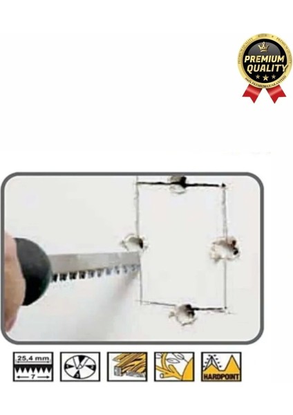 Üstün Kalite Dayanıklı Çelik Sivri Uçlu Çift Taraflı Ahşap Sunta Kesme Oygu Alçıpan Testere 150 mm