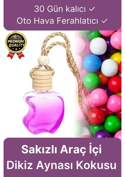 Yüksek Kalite 30 Gün Kalıcı Taze Ferah Hava Sakız Kokulu Araba Araç Içi Dikiz Aynası Oto Kokusu 8 ml