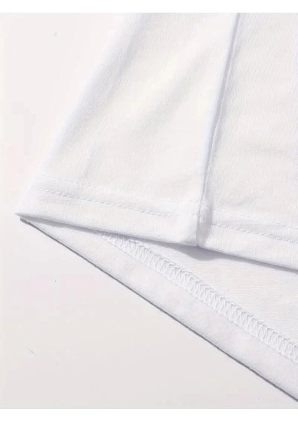 Baskılı Oversize Bisiklet Yaka T-Shirt - Beyaz fiyatları