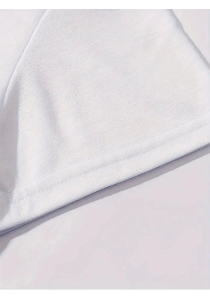 Baskılı Oversize Bisiklet Yaka T-Shirt - Beyaz fırsatları