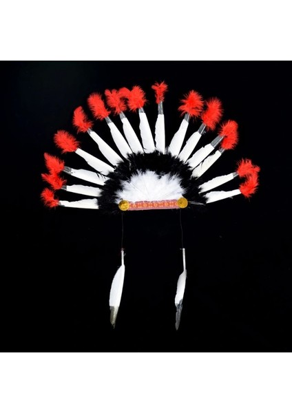 Beyaz Tüylü Siyah Kırmızı Büyük Hintli Kızılderili Başlığı modelleri