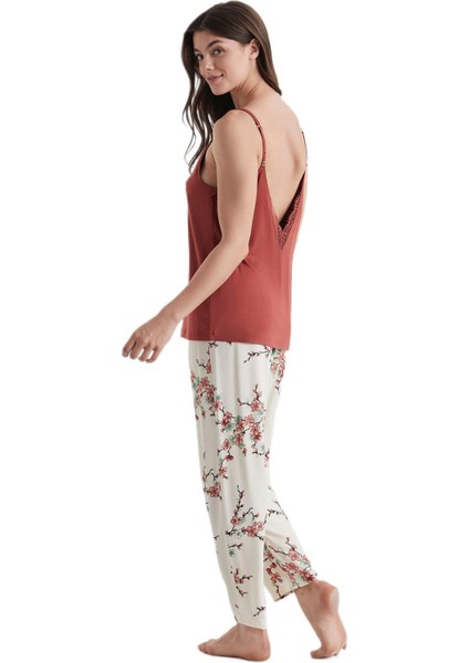 Kadın Bej 3'lü Pijama Takım 2708